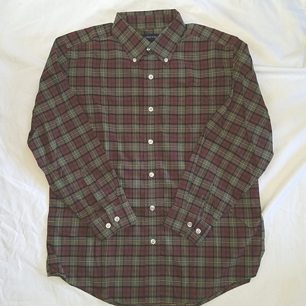 Lands' End Boys Long Sleeve Button Down Shirt